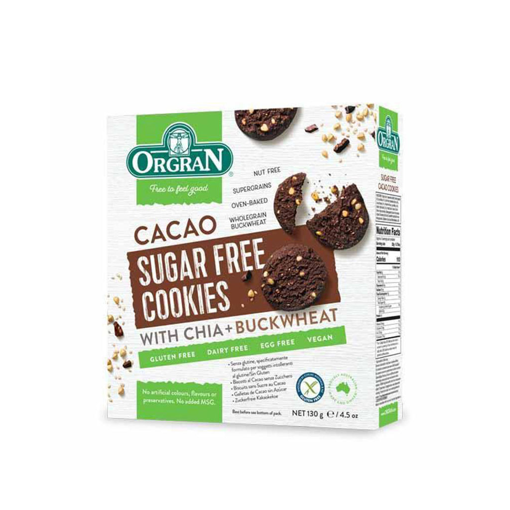 Orgran Cacao Sugar Free Cookies Gluten Free (130g)
