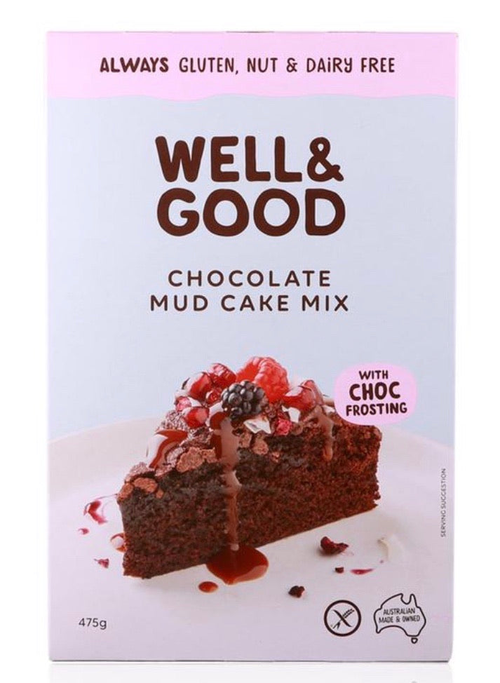 Well & Good Chocolate Mud Cake Mix Gluten Free (475g)