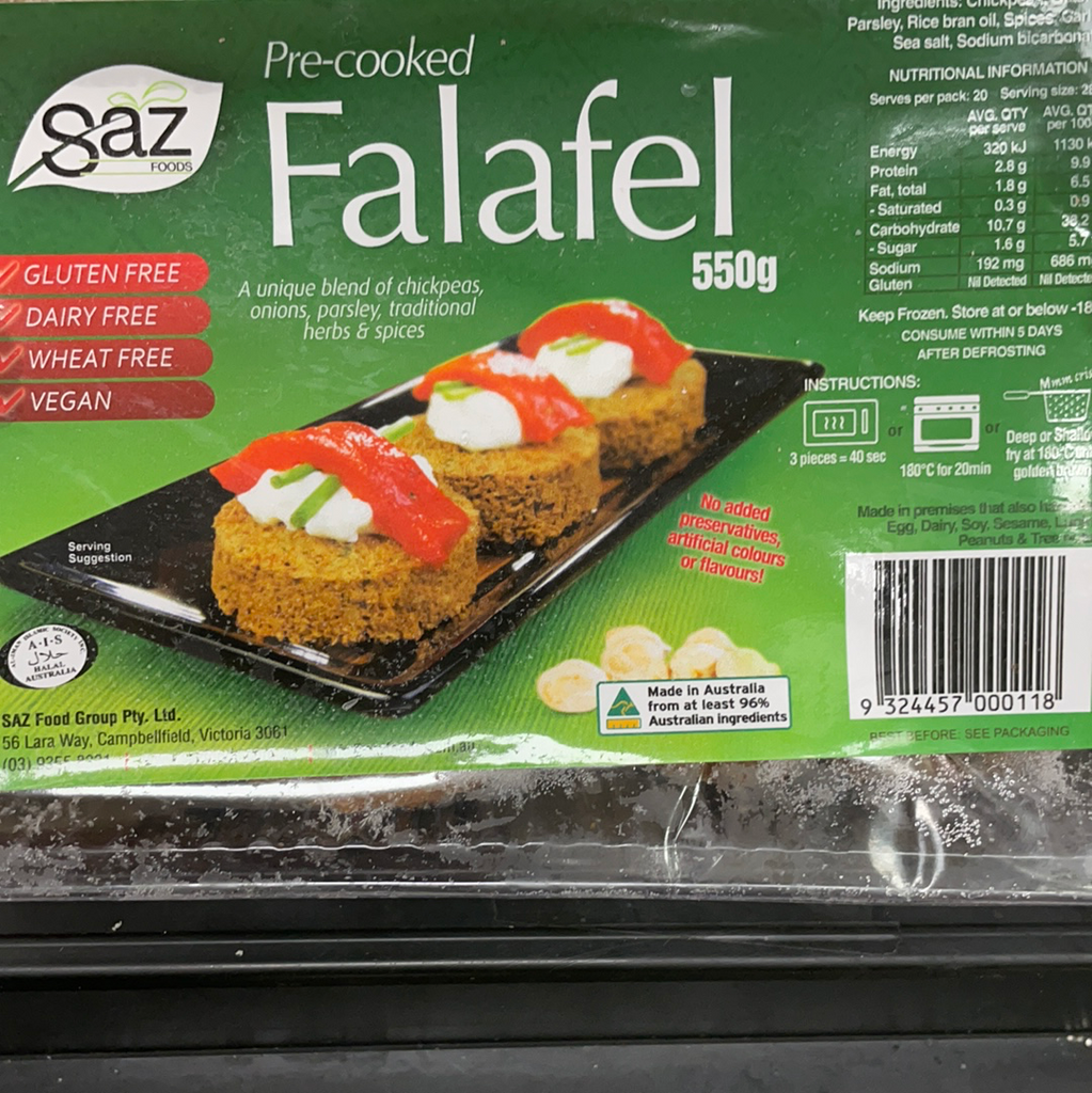 Saz precooked falafel 550 g