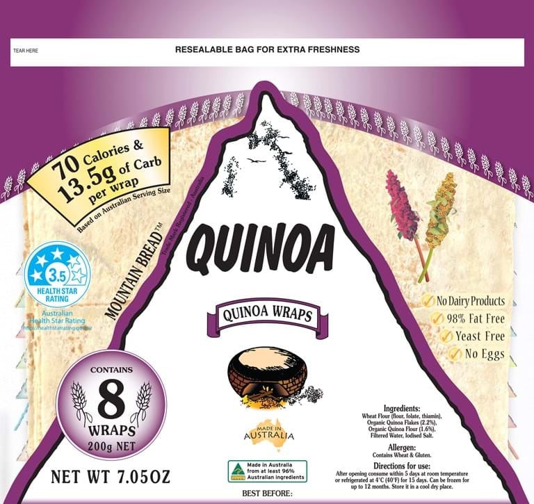 Mountain Wraps Quinoa Wraps (8 wraps)