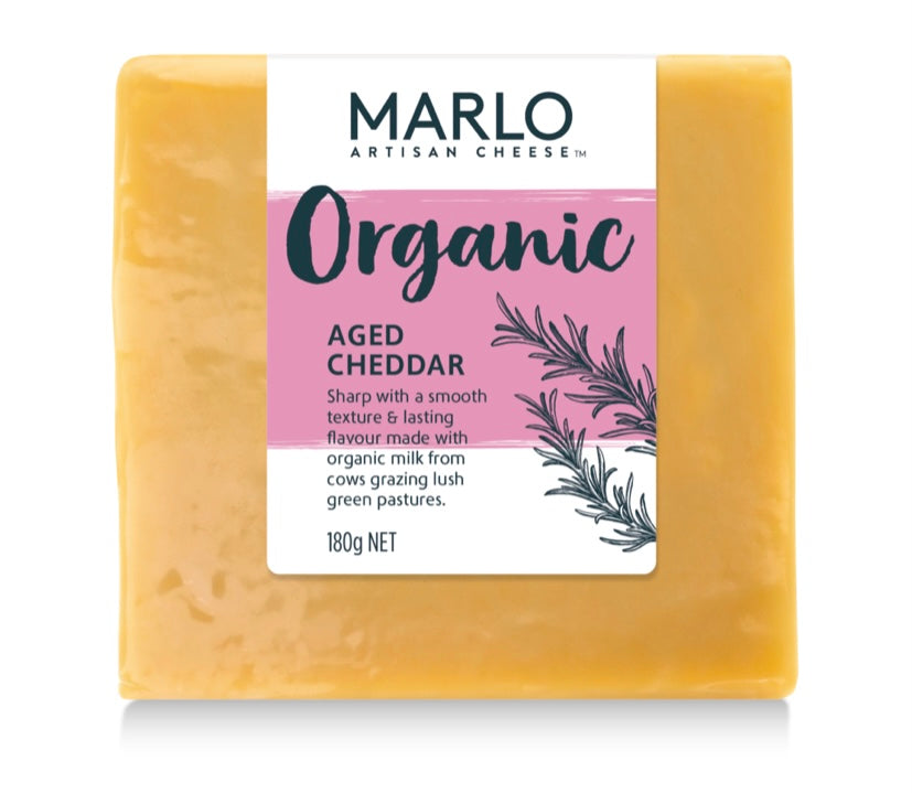 Marlo Artisan Cheese Organic Aged Cheddar (180g)