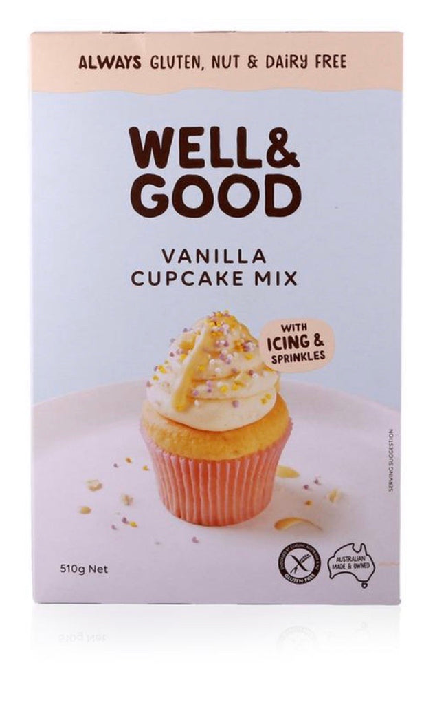 Well & Good Vanilla Cupcake Mix Gluten Free (510g)